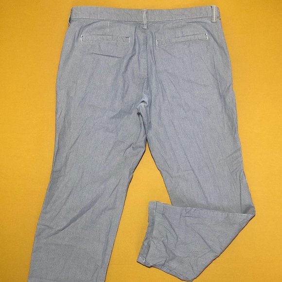 Khakis by Gap Womens 8R Gray White Striped Chino Skinny Leg Boyfriend EUC Pants - Picture 7 of 7